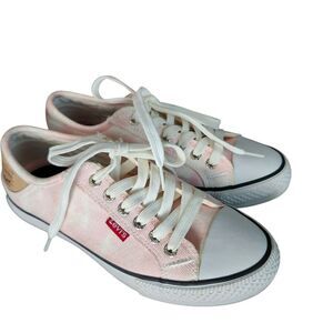 Levi's Womens Pink Tie-Dye Lace Up Sneakers Size 6